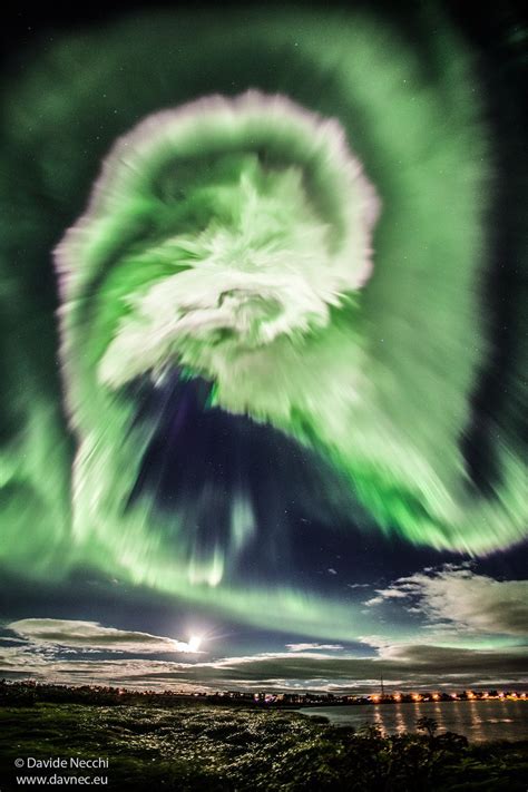 A Spiral Aurora Over Iceland Image Credit And Copyright Davide Necchi