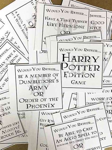 Harry potter und die kammer des schreckens.pdf. Harry Potter Would You Rather ~ Printable PDF Game