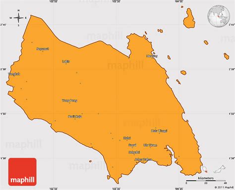 Political Simple Map Of Johor Cropped Outside