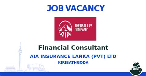 Financial Consultant Job From Aia Insurance Lanka Pvt Ltd In