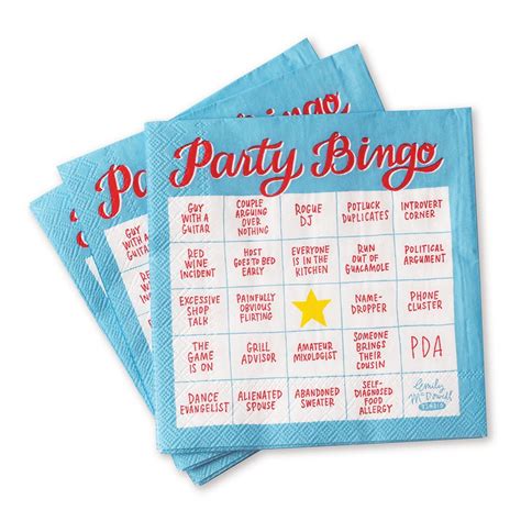 Party Bingo Cocktail Napkins Pack Of 20 Em And Friends