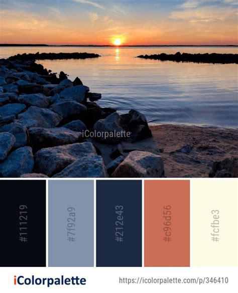 Color Palette Ideas From Water Sky Shore Image Icolorpalette Sunset