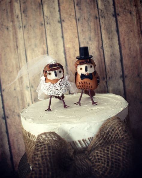 Owls Wedding Cake Topper Barn Owls Cake Topper Rustic Cake Etsy