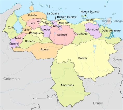 Estados Y Capitales De Venezuela El Lingüístico