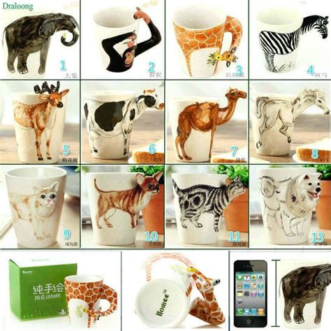 New Arrival Creative T Ceramic Coffee Milk Tea Mug 3d Animal Shape