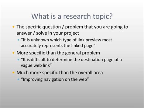 Ppt Cmpt 880890 Choosing A Research Topic Powerpoint Presentation
