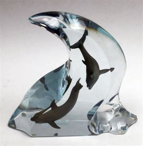 Robert Wyland Dolphin Vision Acylic Sculpture Waves Of Water