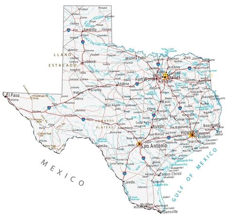 Map Of Texas Tx Cities And Towns Printable City Maps
