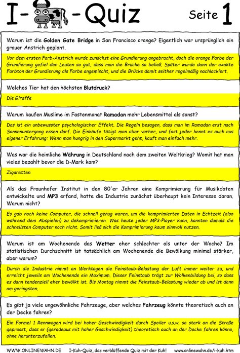 Schaffst du es diese wörter zu erraten? I-kuh-Quiz, interessante Fragen, verblüffende Antworten