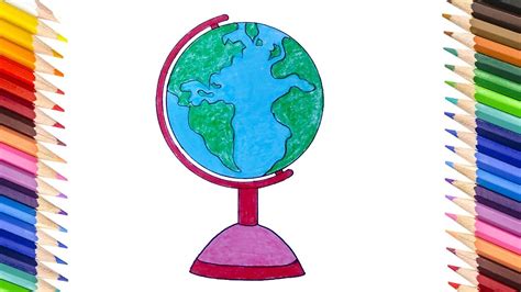 How To Draw A Globe Step By Step Globe Drawing For Beginners Very