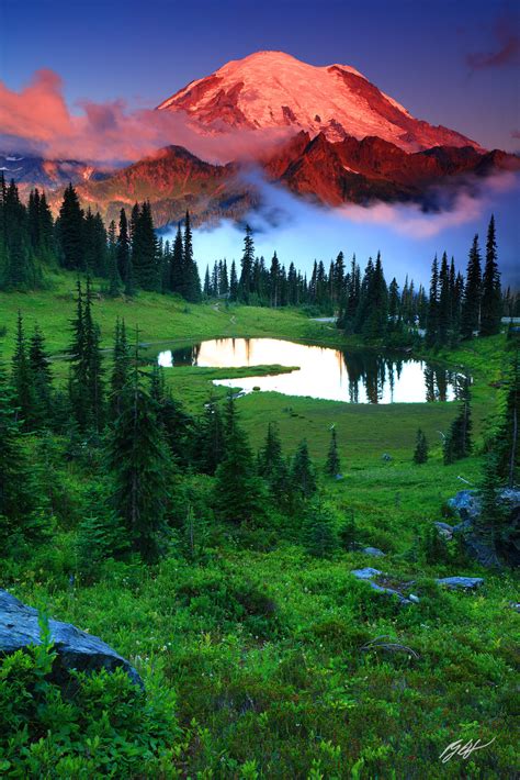 M422 Sunrise Mt Rainier And Tipsoo Lake Washington Randall J Hodges