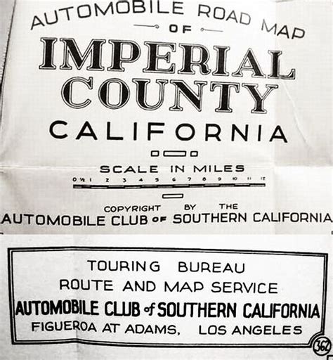 Automobile Road Map Of Imperial County California Prepared By