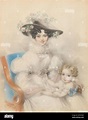 Princesa Henrietta de Nassau-Weilburg (1797-1829) con la hija María ...