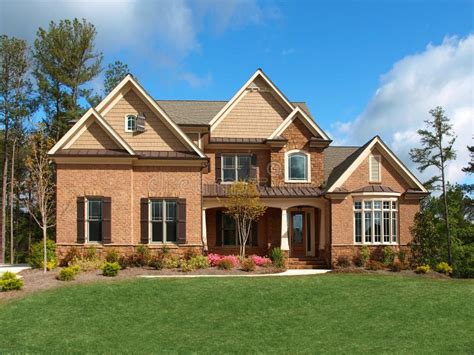 Luxury Model Home Exterior Front View Stock Image Image Of Brick