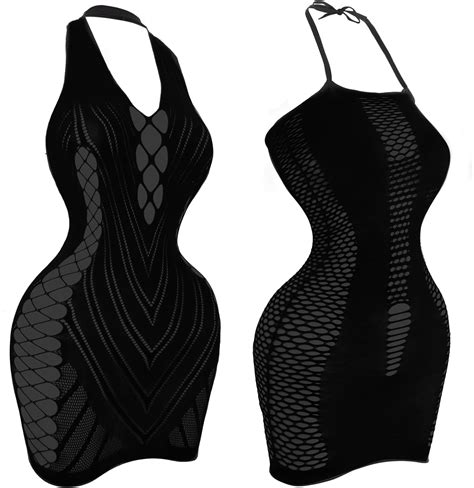 Selizo 2 Pack Fishnet Dress For Women Black Fish Net Dress