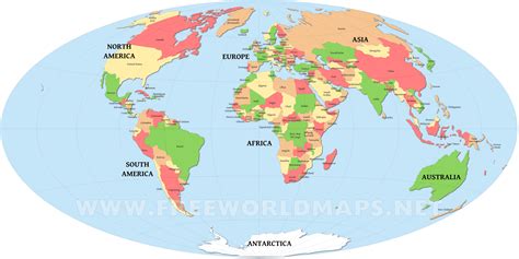 Map Of The World With Country Names Printable