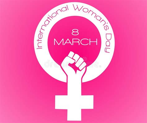 Symbol Of Feminism With The Inscription On International Women`s Day