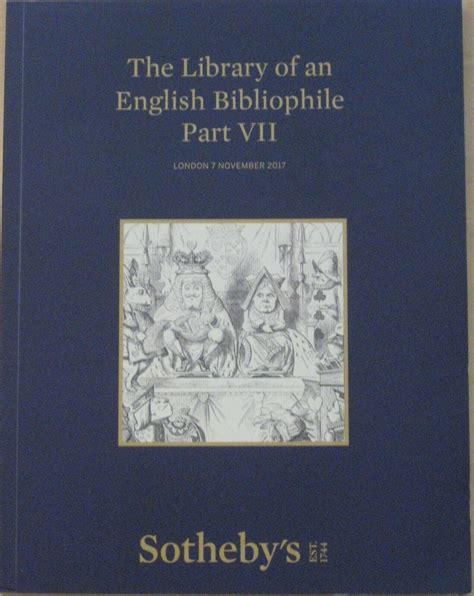 Sothebys The Library Of An English Bibliophile Part Vii Catalog London