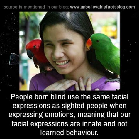 people born blind use the same facial expressions as sighted people when expressing emotions