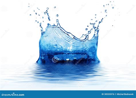Fresh Clean Water Splash In Blue Stock Photo Image Of Pouring Flow