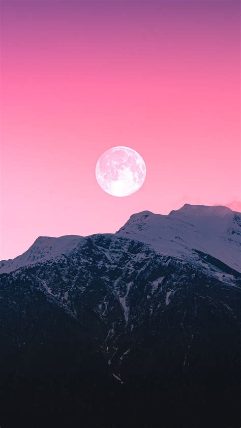 Twilight Moon Over Mountains Wallpapers Hd Wallpapers Id 30150