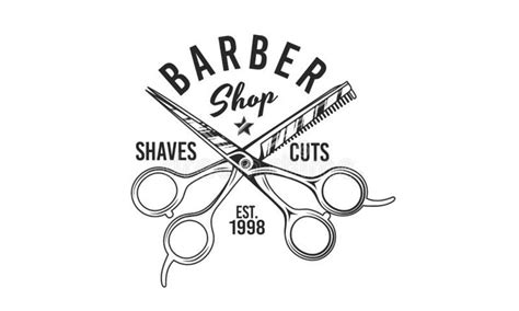 Barber Shop Scissors Vector Logo Retro Print Logo Template For Barber