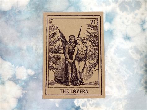 The Lovers Tarot Card Art Print Etsy