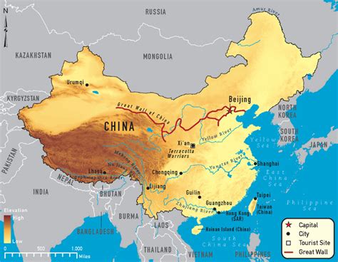 East Asia Map Yellow River