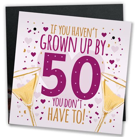 Celebrate her 50th birthday in style with a delightful gift. 50th Birthday Card Sister - Card Design Template