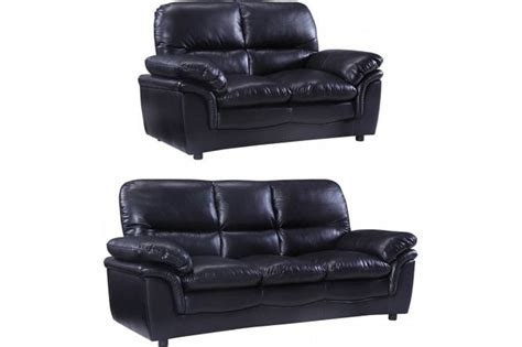 Verona Black Leather 32 Seater Sofa Set Furnitureinstore