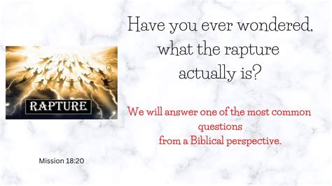 What Actually Is The Rapture Youtube