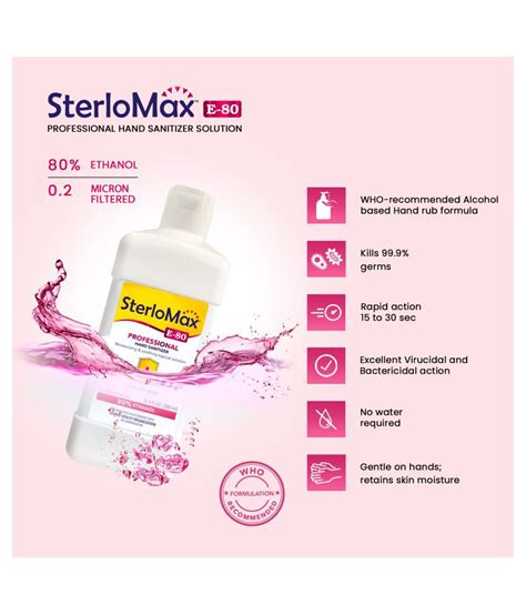 Sterlomax Ethanol Based Sanitizers ML Pack Of Buy Sterlomax Ethanol Based