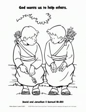 Bible Story Coloring Page For David And Jonathan | Free Bible - Coloring Home