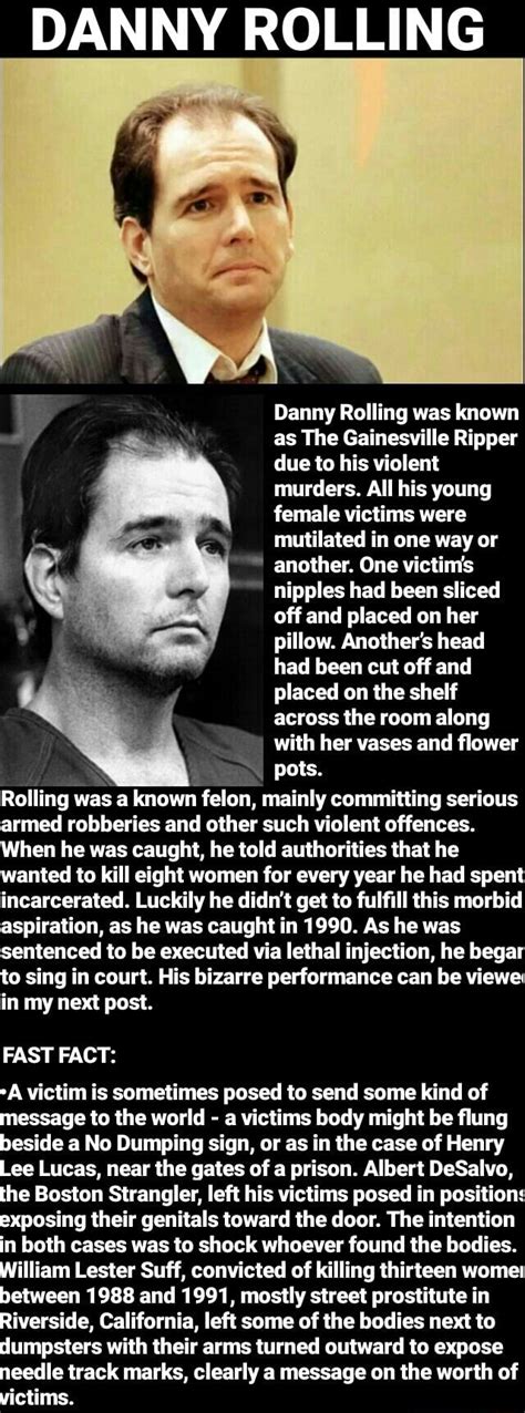 Danny Rolling Danny Rolling Was Known As The Gainesville Ripper Due To