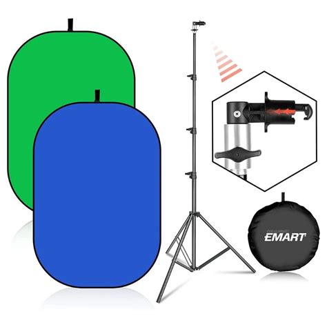 Ducame Emart Green Screen Backdrop With Stand 5x65ft Pop Up
