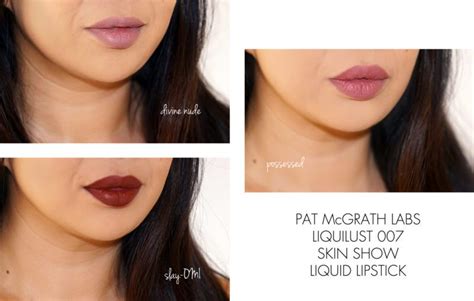 Pat Mcgrath Liquid Lipstick Divinenude Slayomi Possessed Swatches The Beauty Look Book