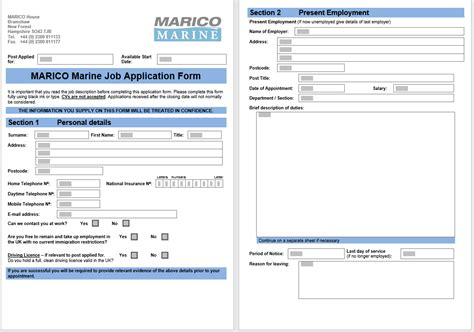 4 Printable Free Job Application Form And Templates