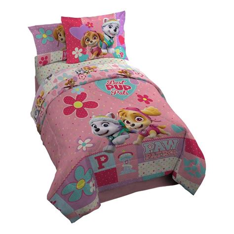 Paw Patrol Puppy Girls Pink Twin Comforter Sheet Set And Bonus Pillow