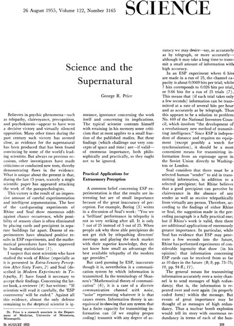 Science And The Supernatural Science