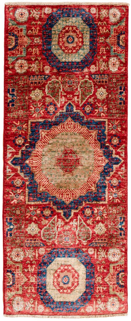 Mamluk Vegetable Dyed Red Wool Short Runner Rug Kebabians Rugs