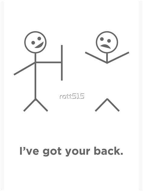 Funny T Shirt Stick Figures I Got Your Back Photographic Print By Rott515 Redbubble