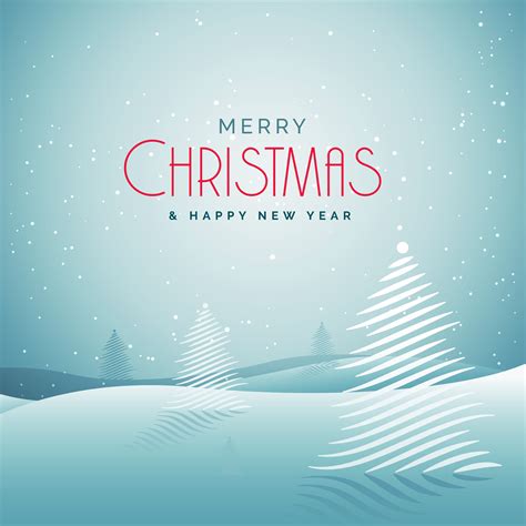 Elegant Christmas Greeting Card With Snow And Creative Tree Download Cd4