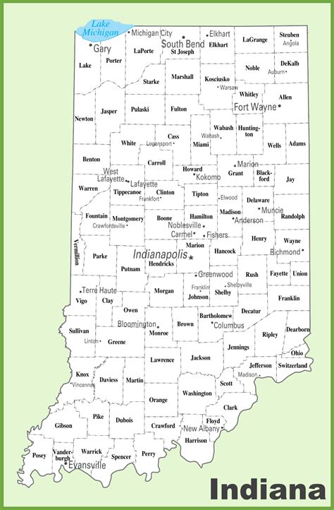 Discovering Indianas Map Of Counties 2023 Calendar Printable