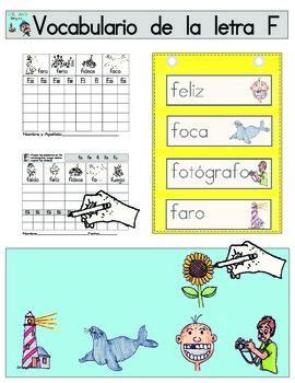 Vocabulario En Espa Ol De La Consonante F Y Sus S Labas El Archivo Contiene Flash Cards A