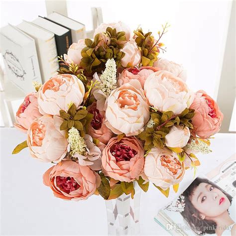 Wholesale Color Artificial Flowers Peony Bouquet For Wedding Decoration