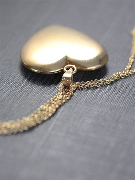 Vintage Solid 14k Gold Heart Locket Necklace 14 Karat Yellow Gold Photo Pendant Heart Of Gold