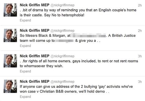 nick griffin twitter rant against gay bandb couple investigated by police after he tweets their
