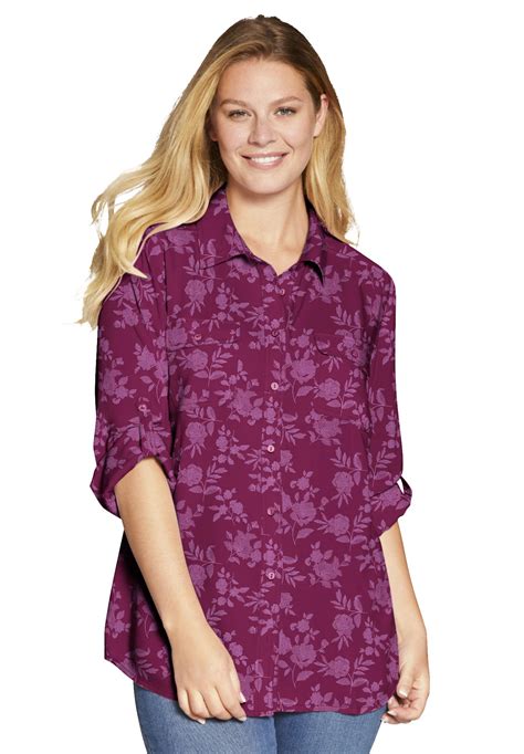 Woman Within Women S Plus Size Utility Button Down Shirt Button Down Shirt Walmart Com