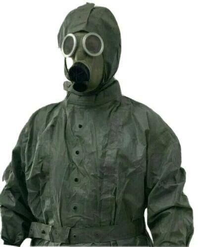 Radiation Nbc Hazmat Suit With Sealed Gas Mask Nbc Protection Set Ebay