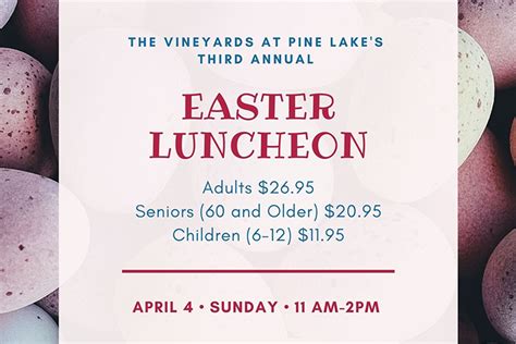 Easter Luncheon The Vineyards At Pine Lake Youngstown Live